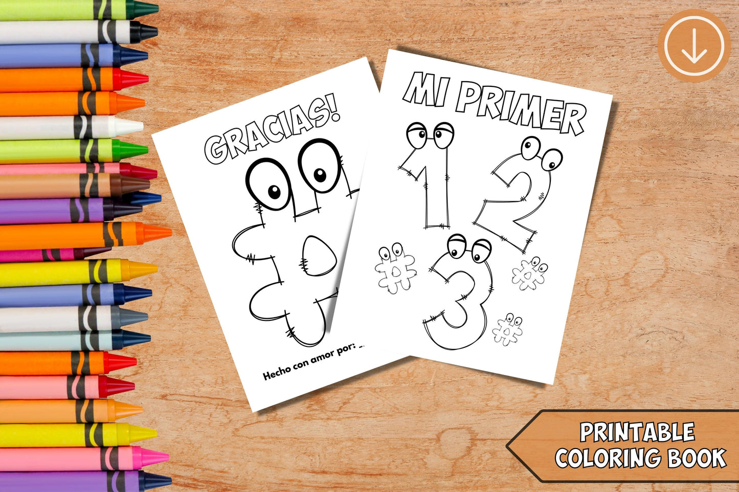 My first 123 English and Spanish Coloring books 12 pages each