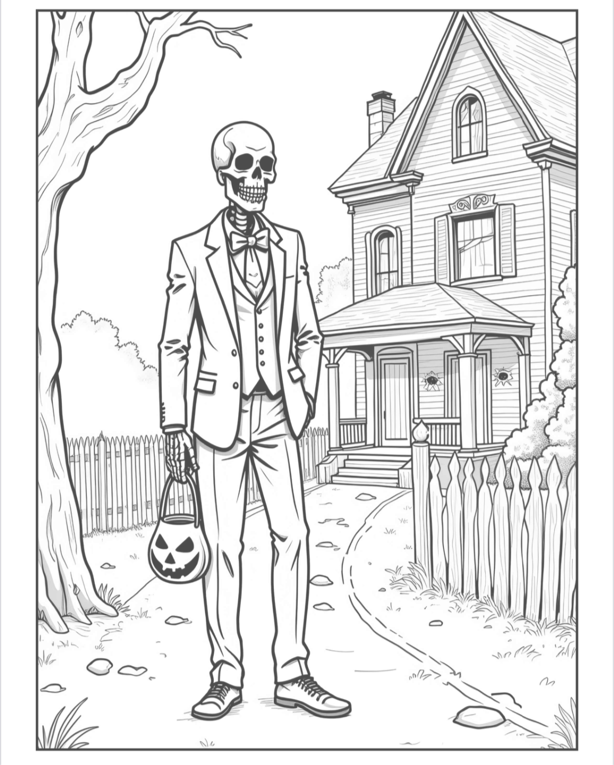 Spooky coloring book lighter ink - 60 pages