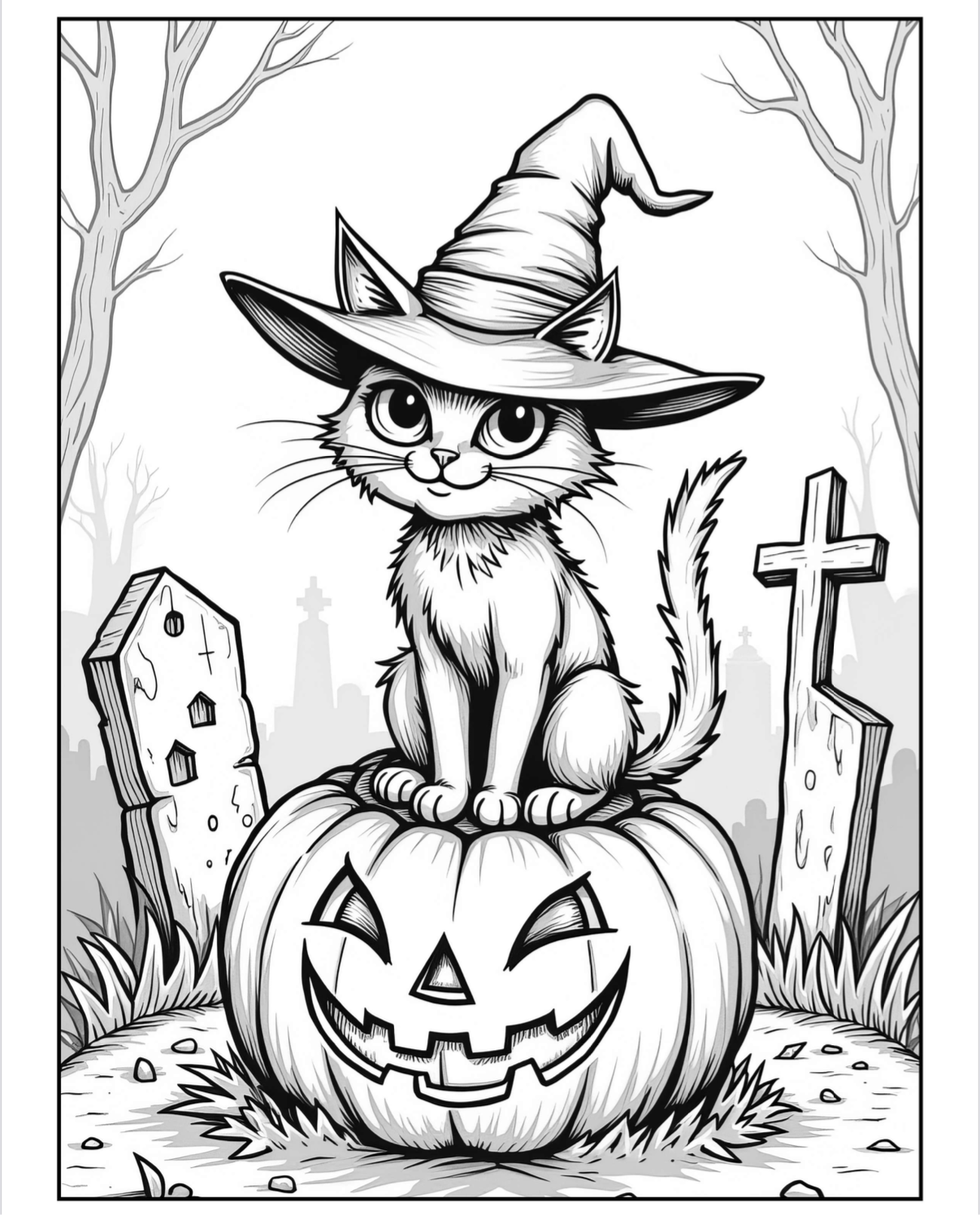 Spooky coloring book dark ink - 60 pages