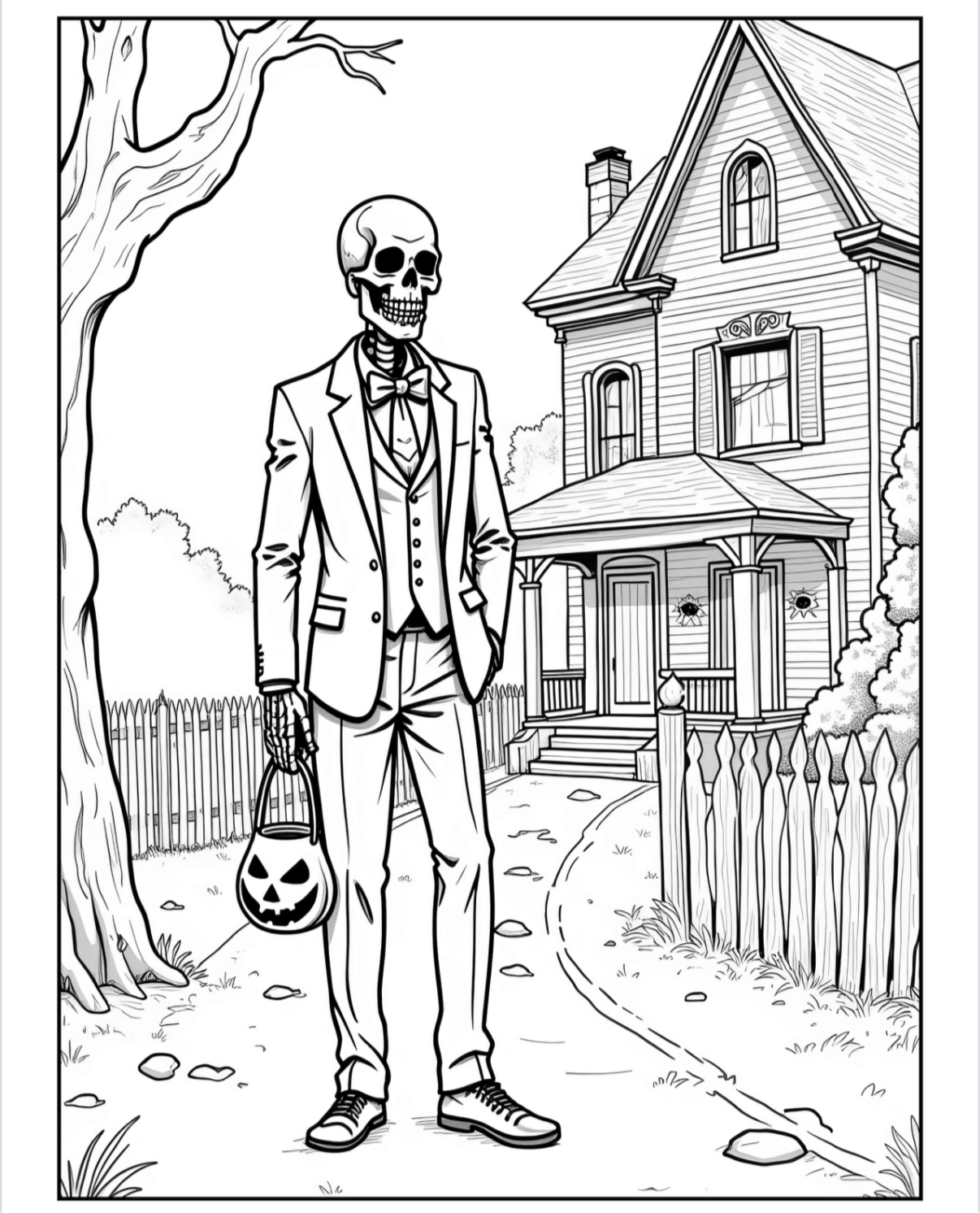 Spooky coloring book dark ink - 60 pages
