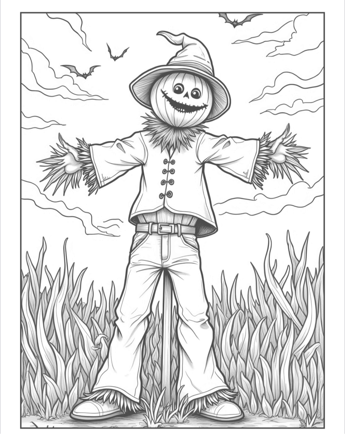 Spooky coloring book lighter ink - 60 pages