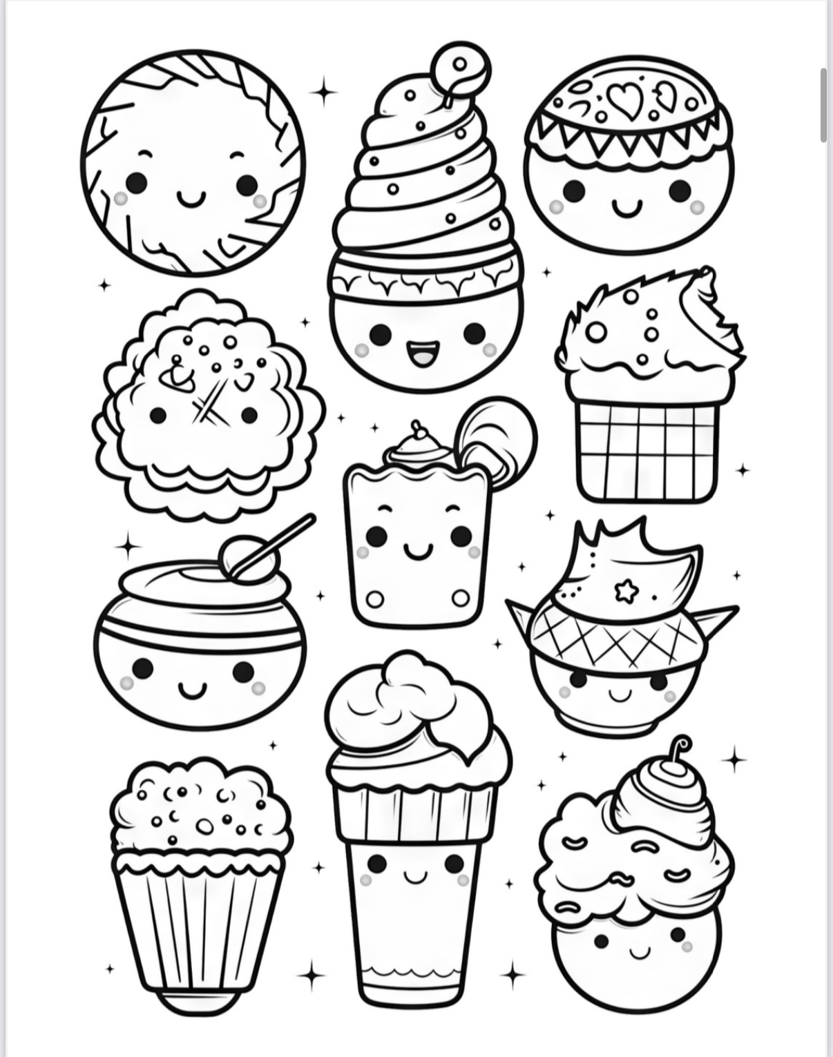 Sweet treats coloring book - 74 Pages