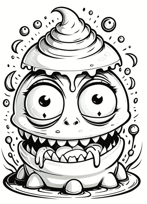 Halloween Dessert Coloring Book 4 book pack!! - 12 pages each