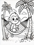 Cute Animals at the Beach Coloring Book - 20 pages