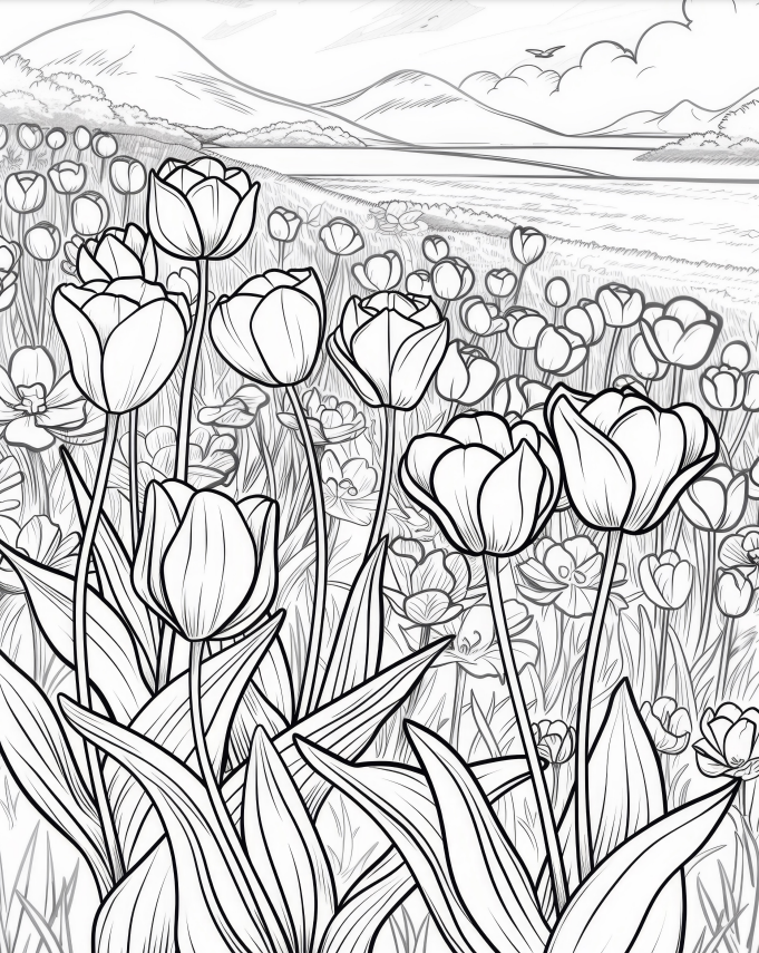 Beautiful Flower Blooms - 30 pages