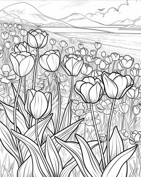 Beautiful Flower Blooms - 30 pages