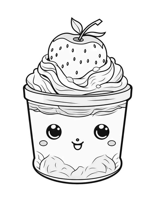 Kawaii Sweet Treats Coloring book - 26 pages
