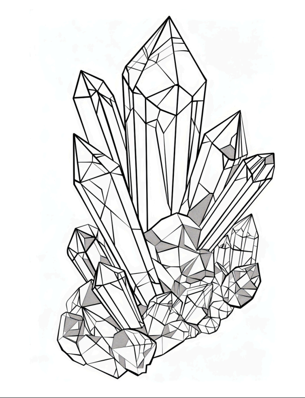Zen Crystals Coloring Book - 25 pages
