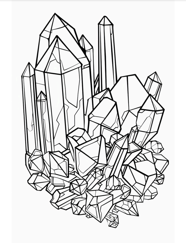 Zen Crystals Coloring Book - 25 pages