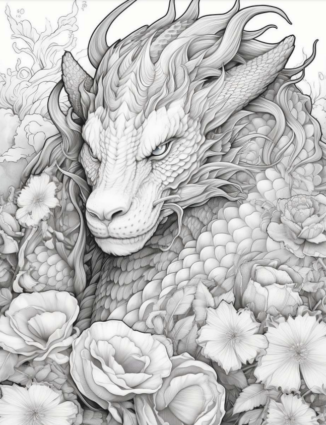 Floral Dragons - 25 pages