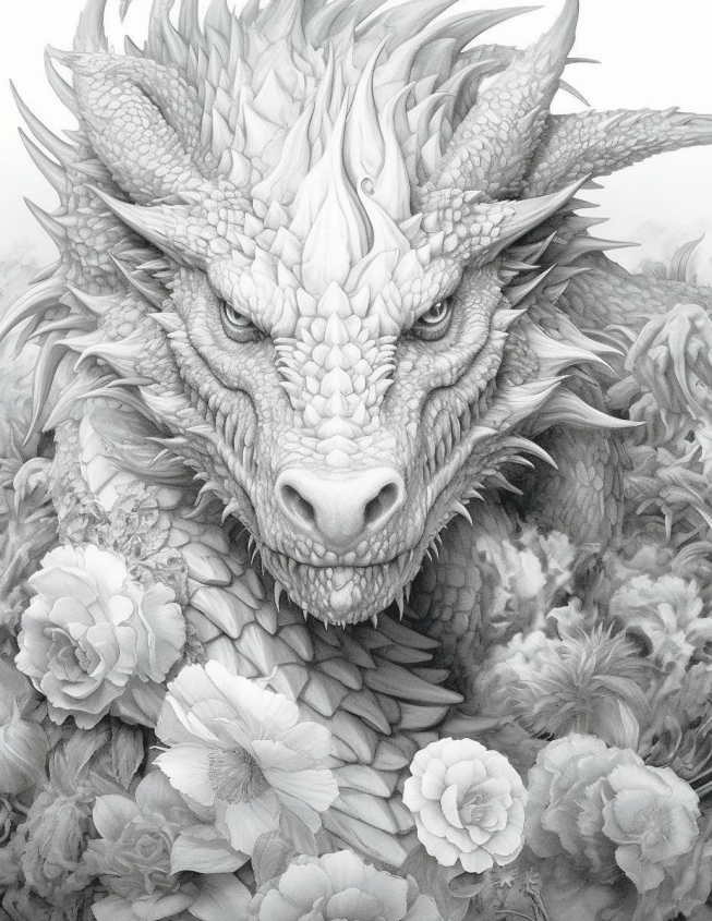 Floral Dragons - 25 pages