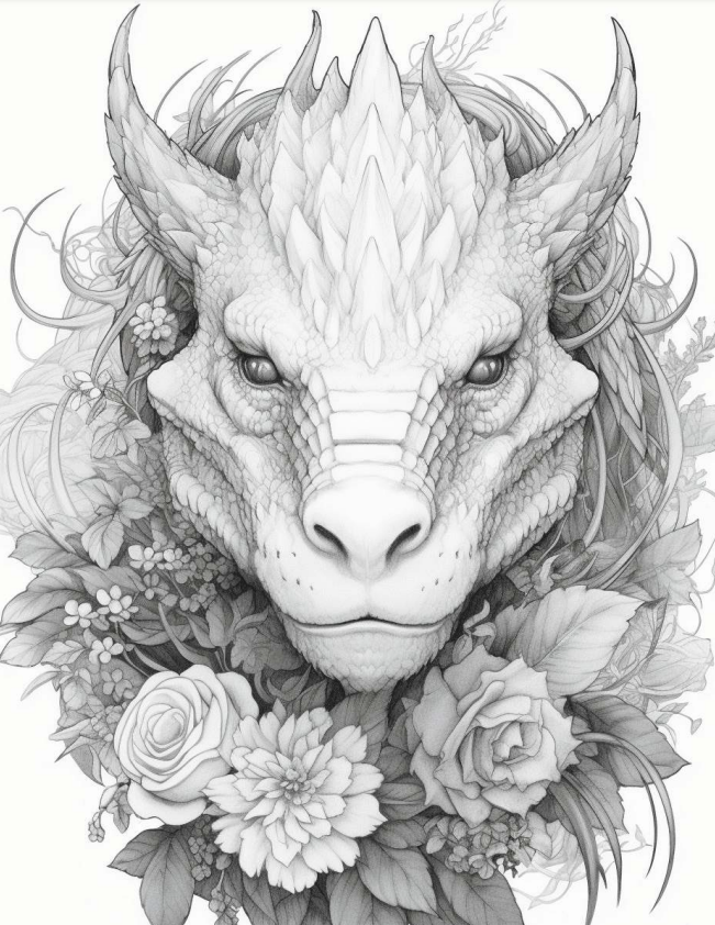 Floral Dragons - 25 pages