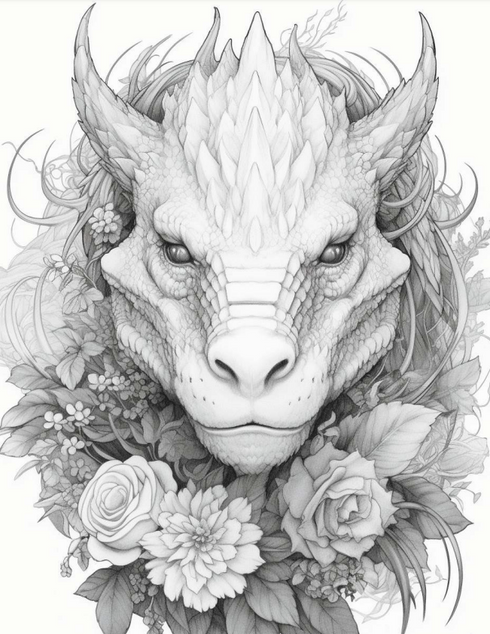 Floral Dragons - 25 pages