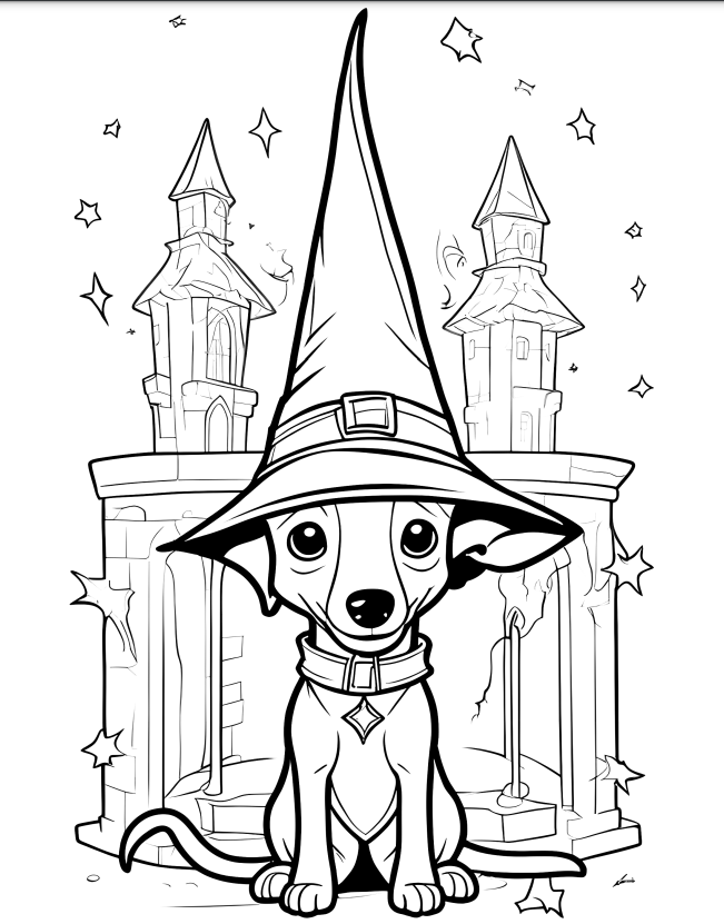 Halloween Themed Dog Coloring books - 50 pages