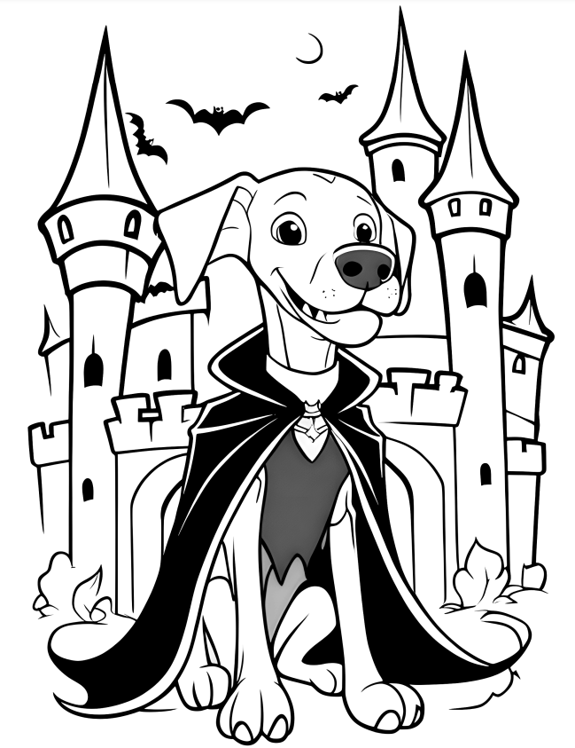 Halloween Themed Dog Coloring books - 50 pages