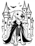 Halloween Themed Dog Coloring books - 50 pages