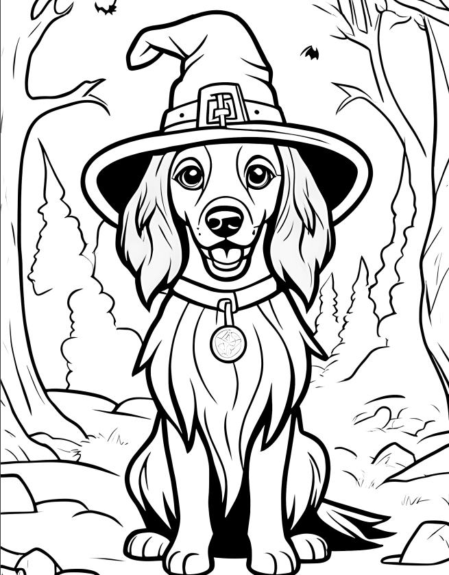 Halloween Themed Dog Coloring books - 50 pages