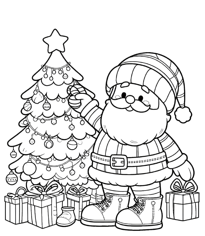 Colorful Christmas with Santa