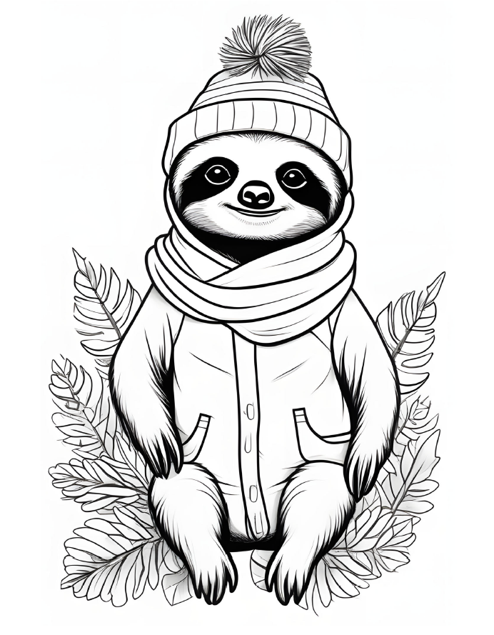 Cute Animals wearing Christmas Hats - 92 pages