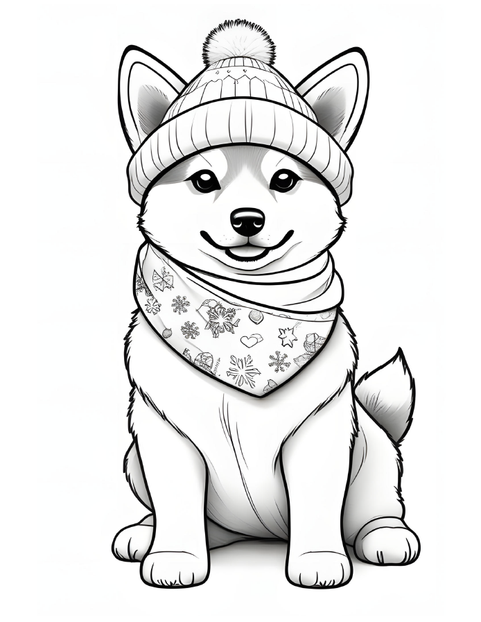 Cute Animals wearing Christmas Hats - 92 pages