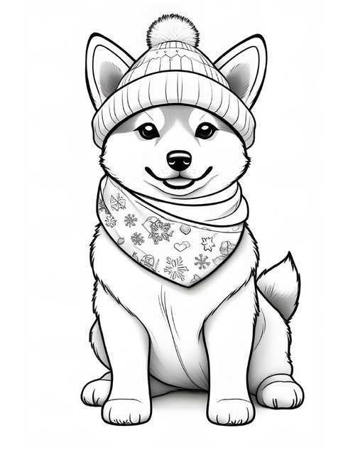 Cute Animals wearing Christmas Hats - 92 pages