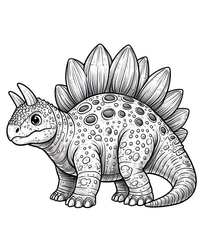 Dinosaur coloring book - 20 pages