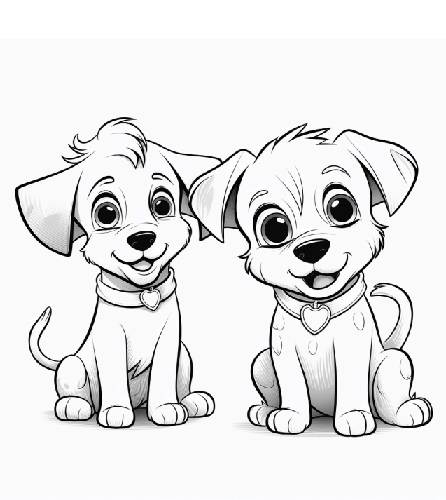 Cute Dogs Coloring book 18 pages