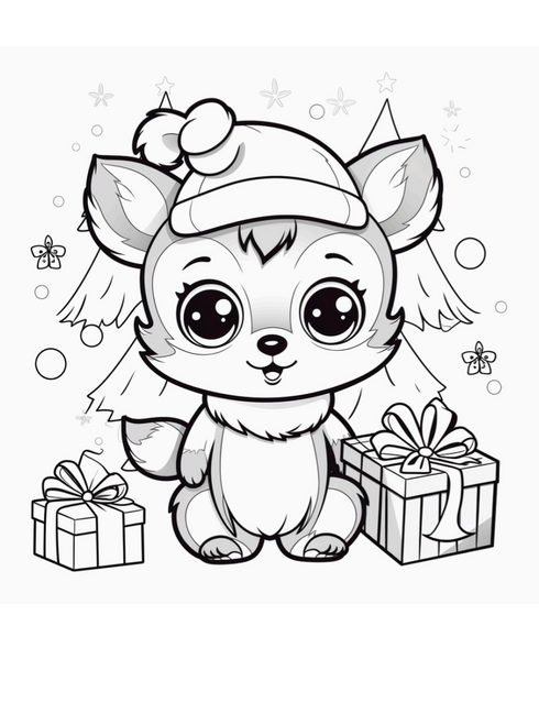Cute Christmas coloring book 20 pages