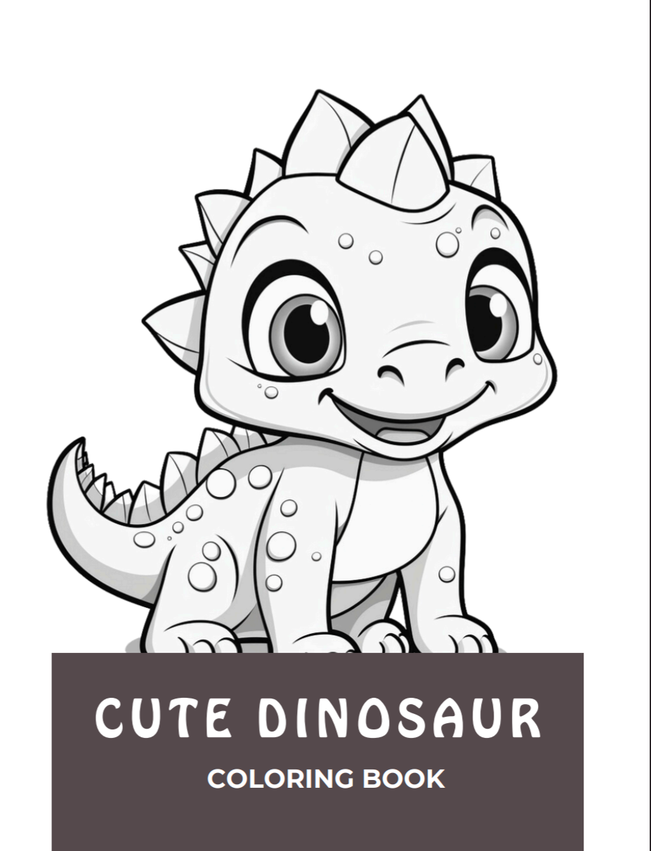 Cute Dinosaur coloring book 15 pages