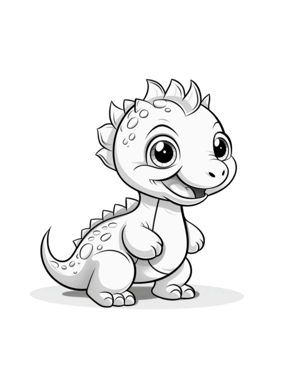 Cute Dinosaur coloring book 15 pages