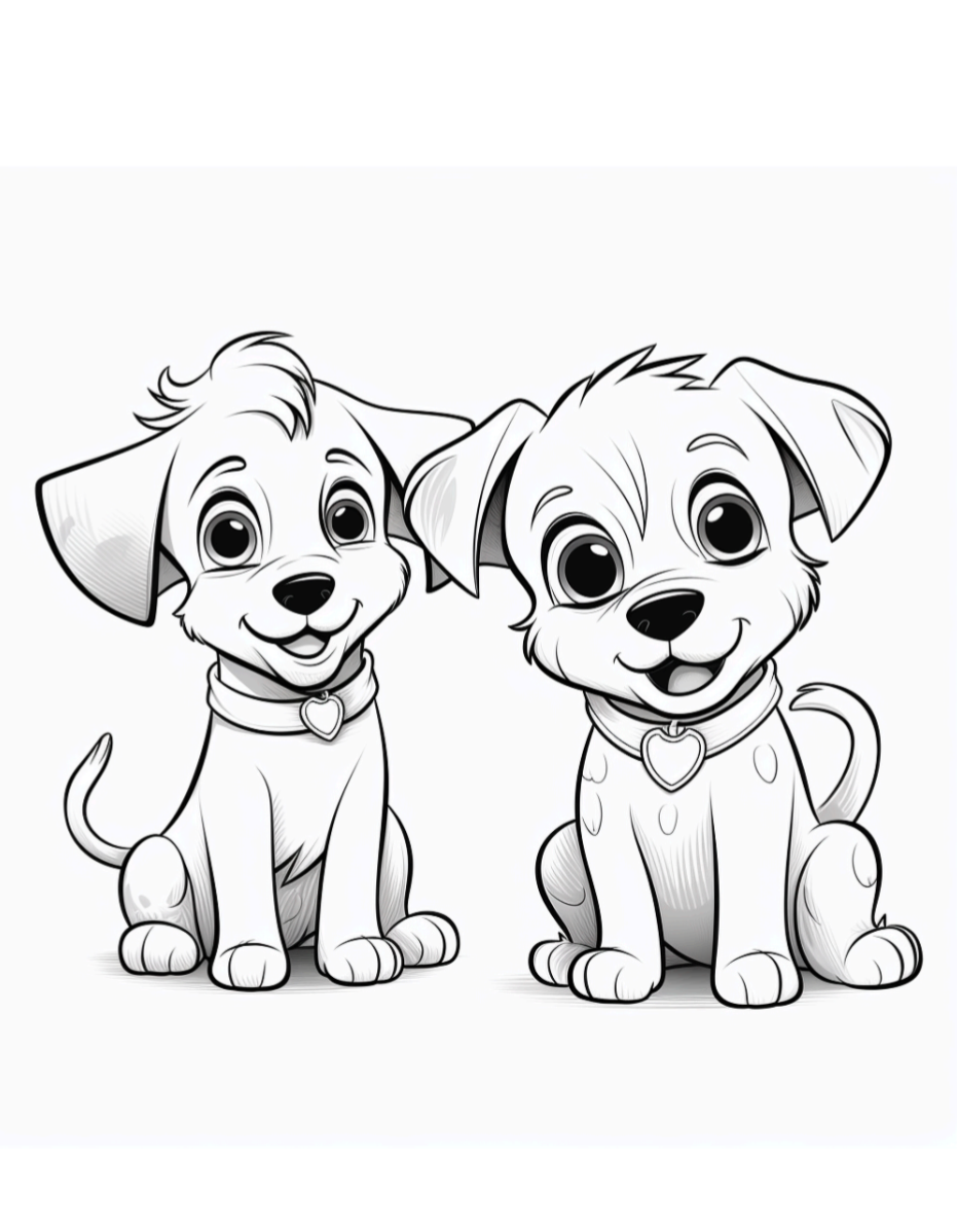 Cute Dog coloring book 18 pages