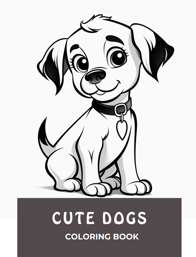 Cute Dogs Coloring book 18 pages