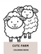 Cute farm animals 14 pages