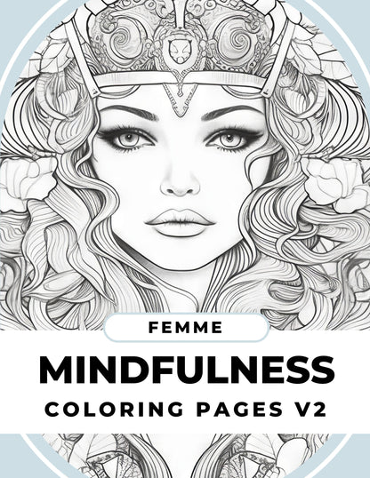 Mindfulness coloring book set 12 - 13 pages