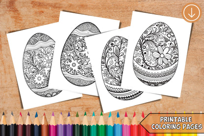 Egg shaped mandalas - 13 pages