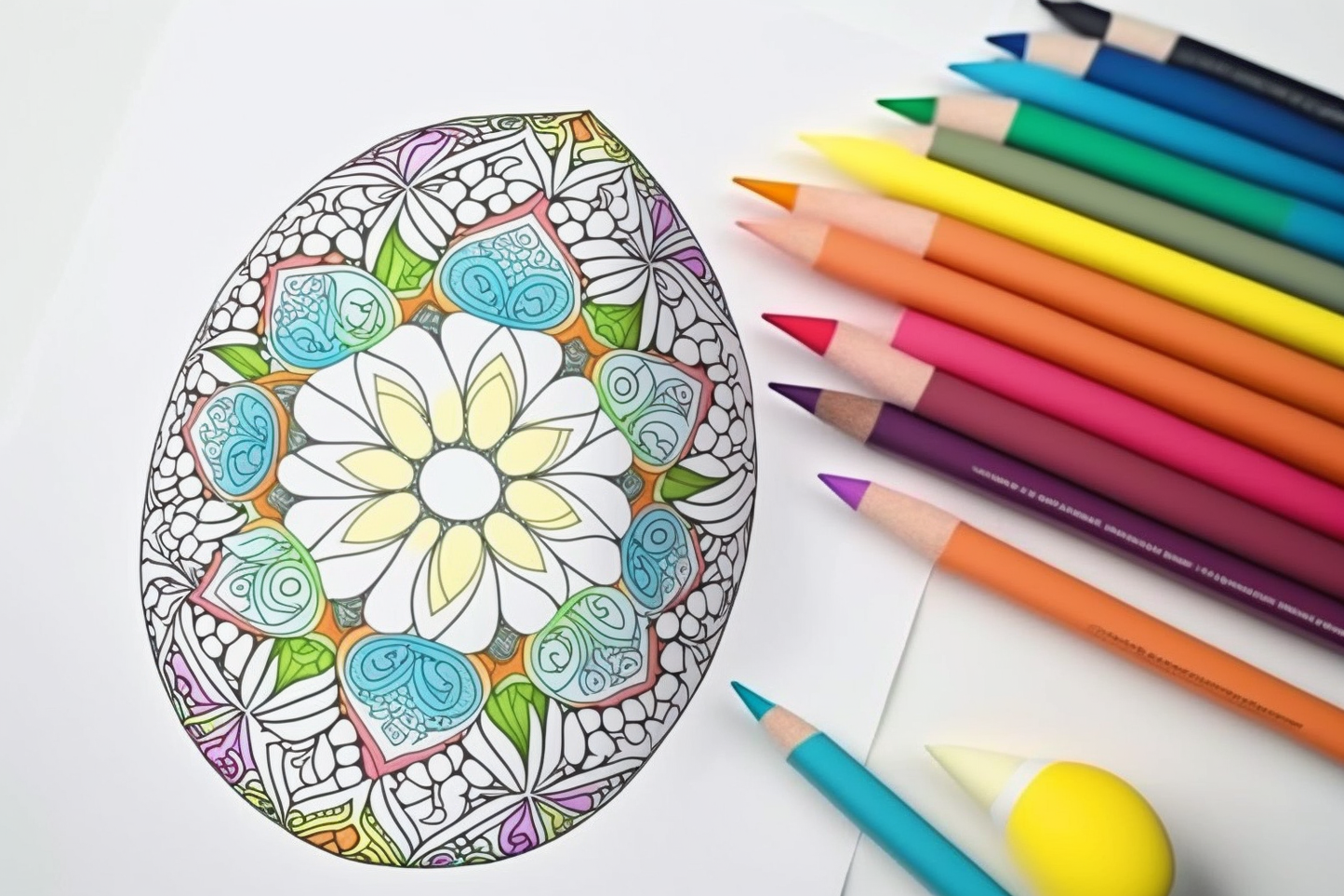 Egg shaped mandalas - 13 pages