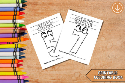 My first 123 English and Spanish Coloring books 12 pages each