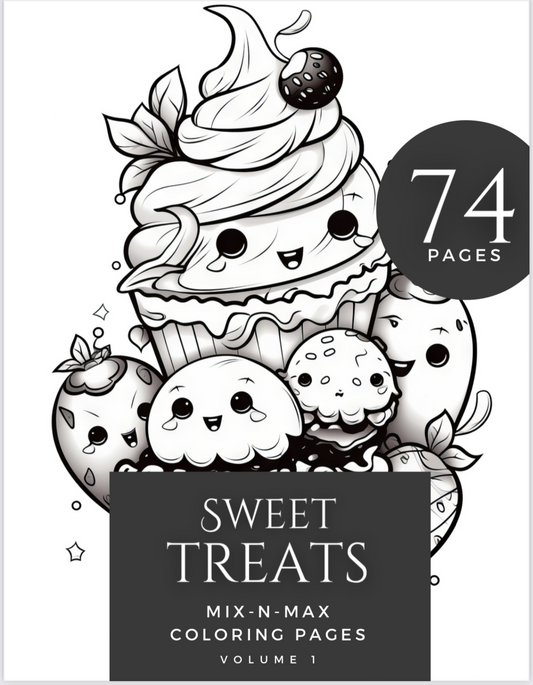 Sweet treats coloring book - 74 Pages