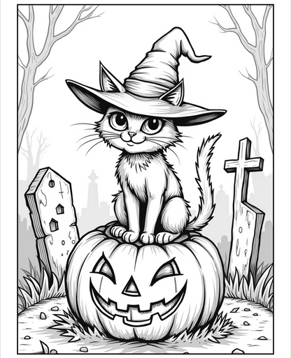 Spooky coloring book dark ink - 60 pages