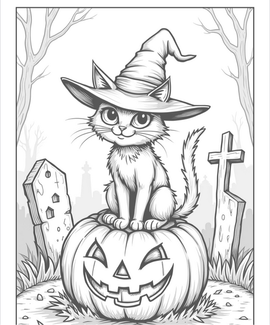 Spooky coloring book lighter ink - 60 pages