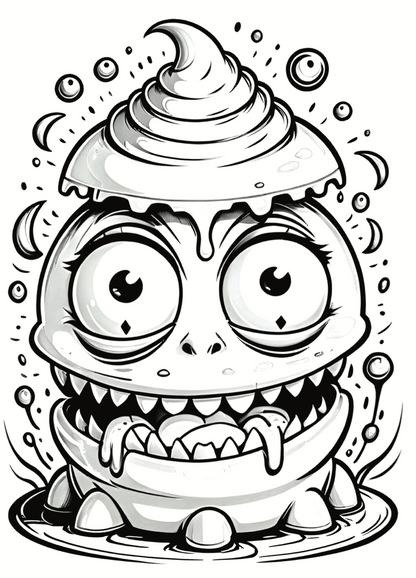 Halloween Dessert Coloring Book 4 book pack!! - 12 pages each