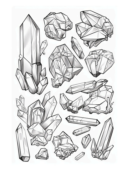 Zen Crystals Coloring Book - 25 pages