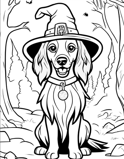 Halloween Themed Dog Coloring books - 50 pages