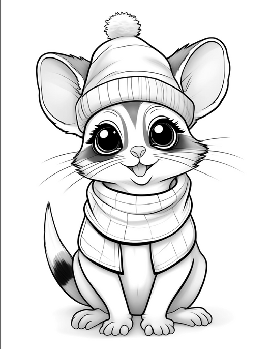 Cute Animals wearing Christmas Hats - 92 pages
