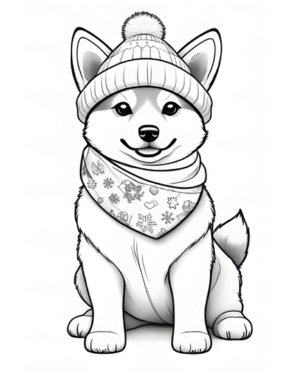 Cute Animals wearing Christmas Hats - 92 pages
