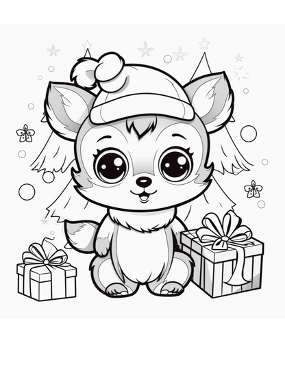Cute Christmas coloring book 20 pages