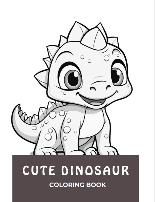 Cute Dinosaur coloring book 15 pages