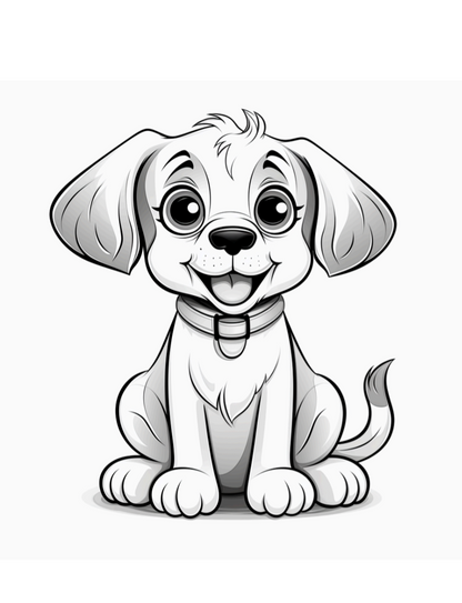 Cute Dog coloring book 18 pages