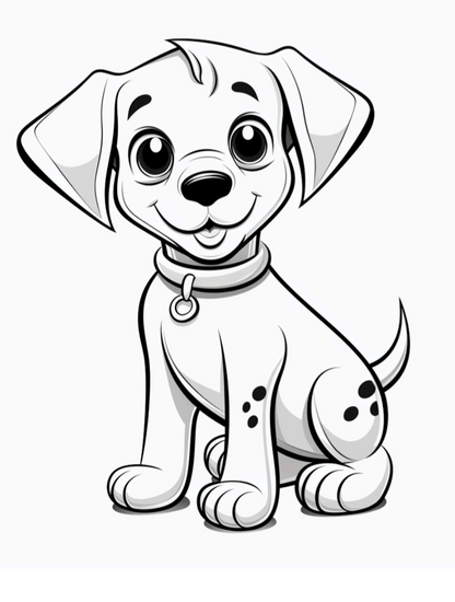 Cute Dog coloring book 18 pages