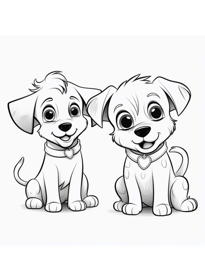 Cute Dog coloring book 18 pages